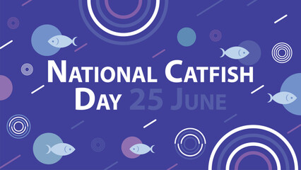 Obraz premium National Catfish Day web banner design illustration