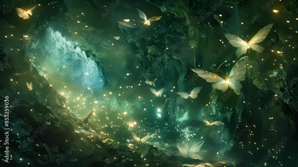 Poster the cave is alive with mystical creatures each one more ethereal than the last. some have iridescent