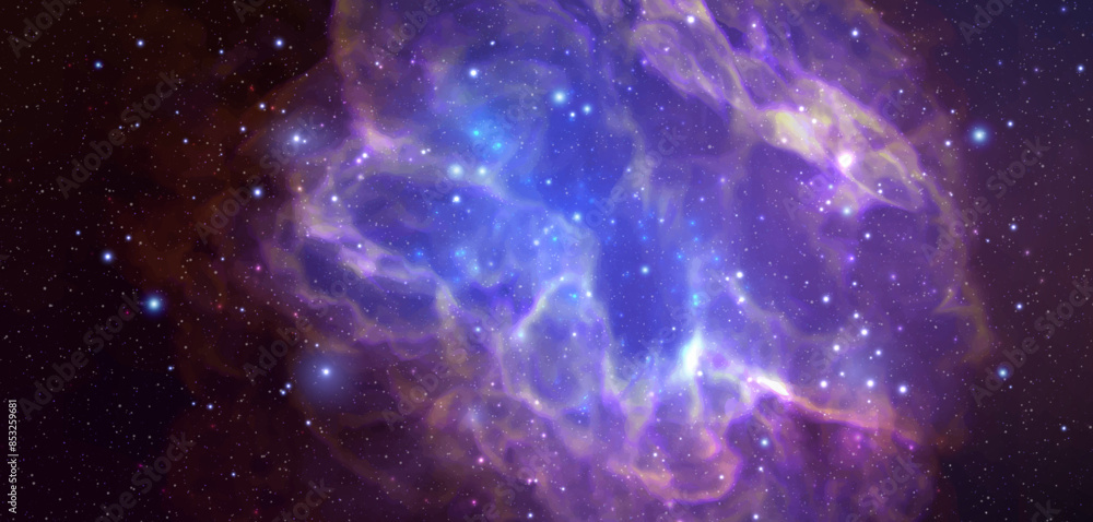 Wall mural space vector background with realistic nebula and shining stars. magic colorful galaxy with stardust