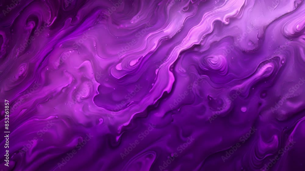 Poster Luminous Ayst A deep purple gemstone that seems to glow from within with a feathery texture of swirling patterns and small craters.