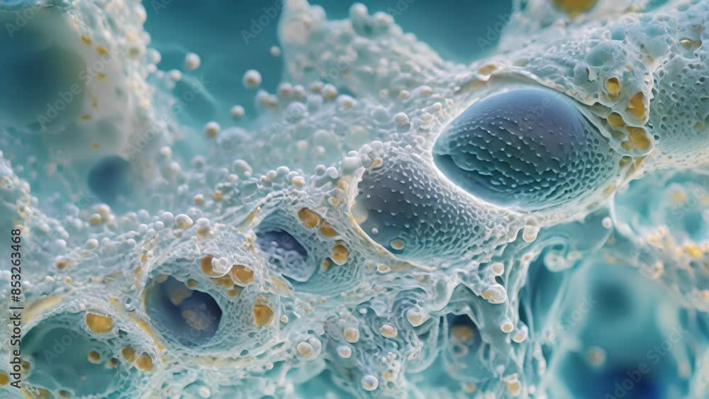 Poster a microscopic view of a cilium in crosssection showing its internal structure of microtubules and dy