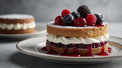 cake with berries