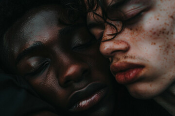 Fototapeta premium Mental Health Awareness Through Gen-Zs Eyes Racially Diverse Young Adults