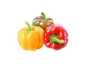colored bell peppers isolated on  transparent png