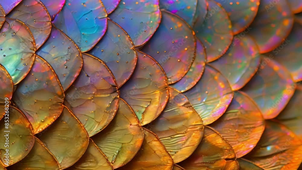 Aufkleber the smooth surface of a fish scale is interrupted by patches of iridescence giving off a soft radian