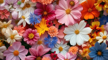 Vibrant Spring Flowers Blooming In A Garden