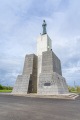 Obraz premium Monument of the immaculate heart of Mary, patron saint of Vitoria beach. Terceira island-Açores-Portugal.