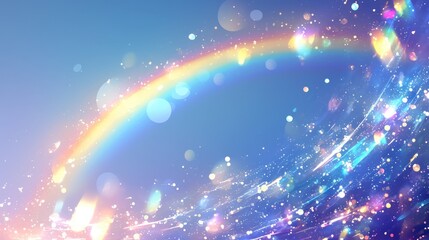 Obraz premium Colorful Glittering Rainbow Light Display