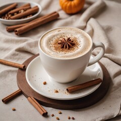 Cozy Autumn Delight Brown Sugar Oat Milk Latte with Cinnamon on Warm Day