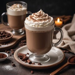 Cozy Winter Evening with Irish Cream Coffee and Cocoa Sprinkles