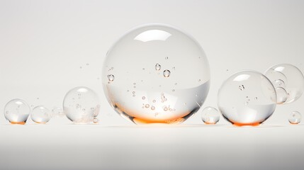 Artistic Representation of Floating Transparent Spheres with Light Reflections