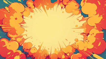 Obraz premium Colorful Explosion in Comic Art Style Speech Bubble Background