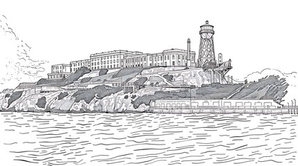 Fototapeta premium illustration, vector, architecture, landmark, travel, outline, famous, building, drawing, line, tourism, tower, design, monument, paris, art, isolated, construction, city, landscape, panorama, poster,