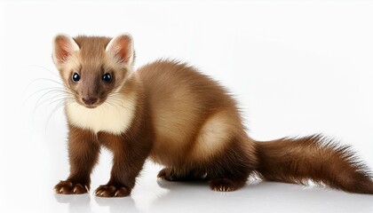 Fototapeta premium marten on white background