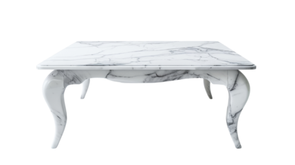 Marble white table top on whie background