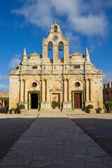 Fototapeta premium Europe, Greece, Crete, Rethymno. Venetian Baroque, 16th C. Eastern Orthodox Monastery. The Holy Monastery of Arkadi.