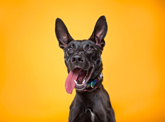 cute dog on an isolated background in a studio shot