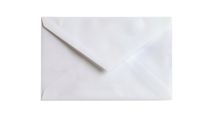 White postal envelope, message, on white background