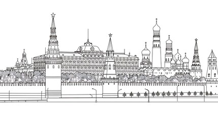 Fototapeta premium illustration, vector, architecture, landmark, travel, outline, famous, building, drawing, line, tourism, tower, design, monument, paris, art, isolated, construction, city, landscape, panorama, poster,