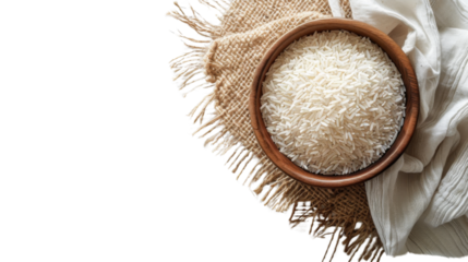 White rice on white background 