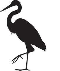  Heron silhouette with vector