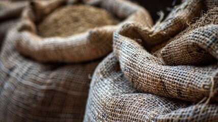 Fototapeta premium Bags with the harvested grain