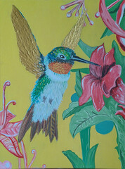 hummingbird and flower