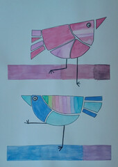 hand drawn illustration of a bird