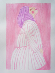 hand drawn illustration of a person with a rose