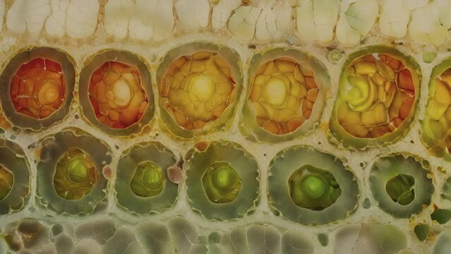 A cross section of a plant stem showing the organized layers of differentiated cells surrounding the apical meristem.