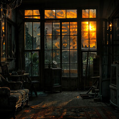 Naklejka premium abandoned-farmhouse