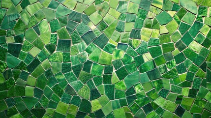 Green mosaic on an abstract background