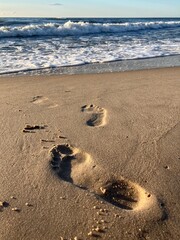 footprints on the beach