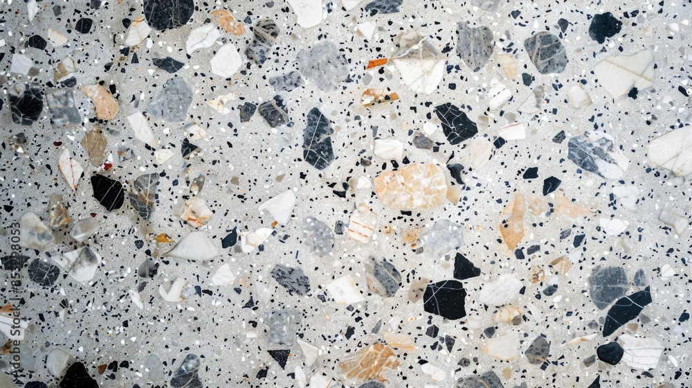 Poster granite background with texture and pattern on the floor surface of terrazzo