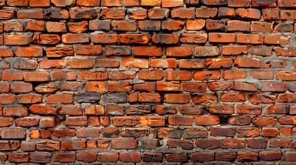 Naklejka premium Historical wall constructed with red bricks