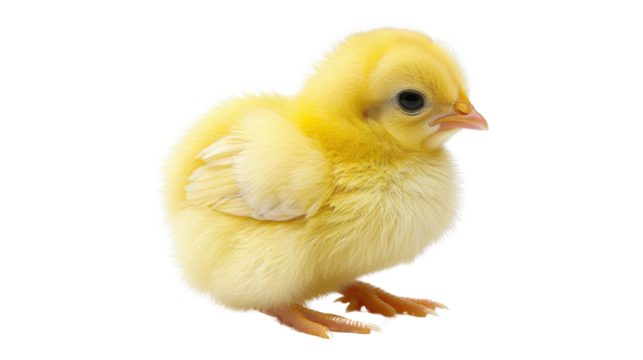 Little chicken, yellow chick newborn on white background - Powered by Adobe