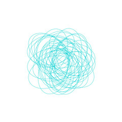 An abstract grunge scribble circular shape outline design element.