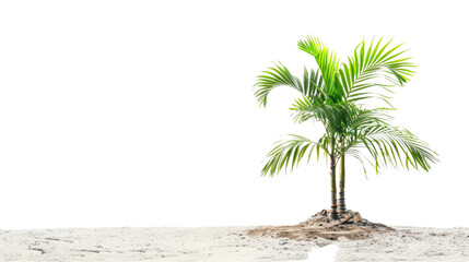 Palm tree on white background