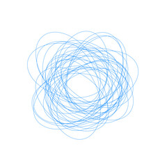 An abstract grunge scribble circular shape outline design element.