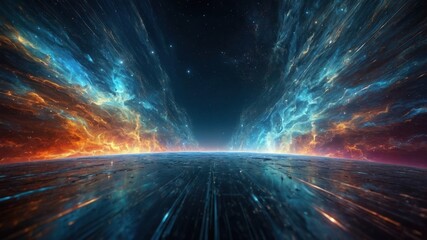 Obraz premium Beautiful wallpaper unearthly skyline of space