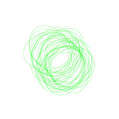 An abstract grunge scribble circular shape outline design element.