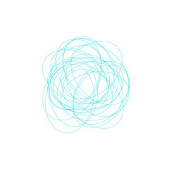 An abstract grunge scribble circular shape outline design element.
