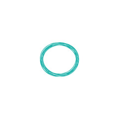 An abstract grunge scribble circular shape outline design element.