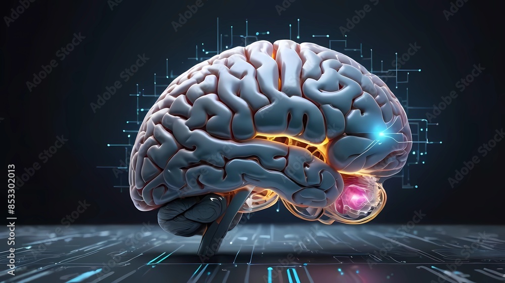 Aufkleber conceptual technology illustration of artificial intelligence. generate ai