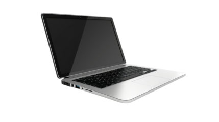 Laptop on white background