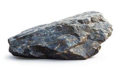 Fototapeta premium Stone wall rock podium platform isolated on white wallpaper background