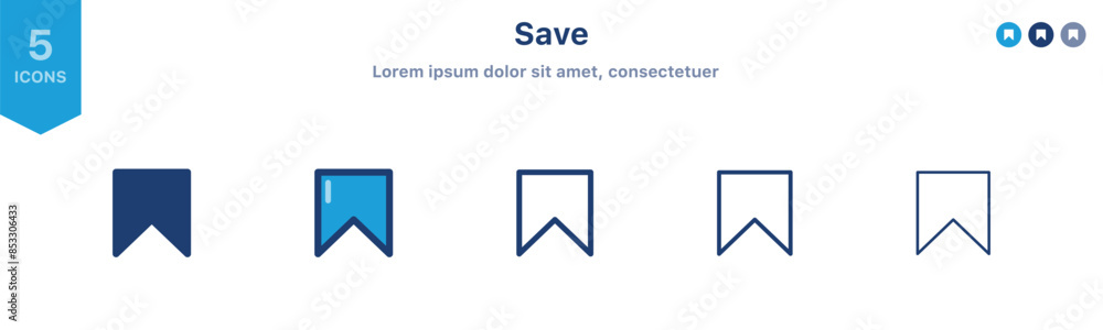 Poster save icon set. bookmark icon symbol ; social media save vector icon ; favorite, save ribbon icons