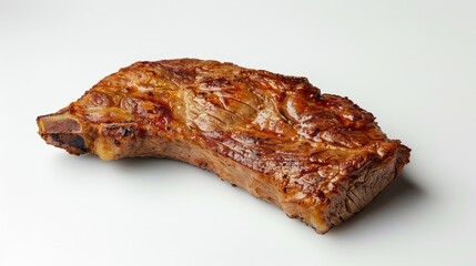 Cooked grilled beefsteak isolated on white wallpaper background