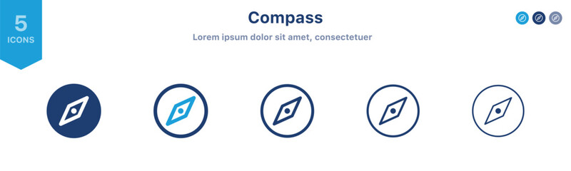 Compass icon set. arrow compass vector icon   social media explore, discovery icons © icons gate