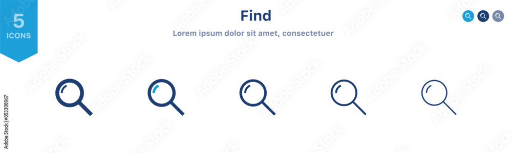 Aufkleber search icon button - magnifying glass loupe sign symbol, magnifier icon. web vector icon